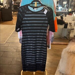 B Darlin Black with Aqua interior Mesh dress